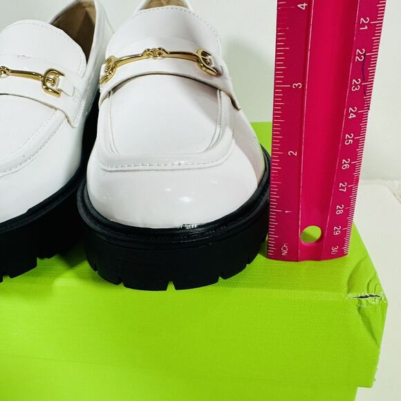Sam Edelman Tully White Box Slip On Chunky Lug Sole Leather Loafers Sz 7 NWB - Picture 12 of 14